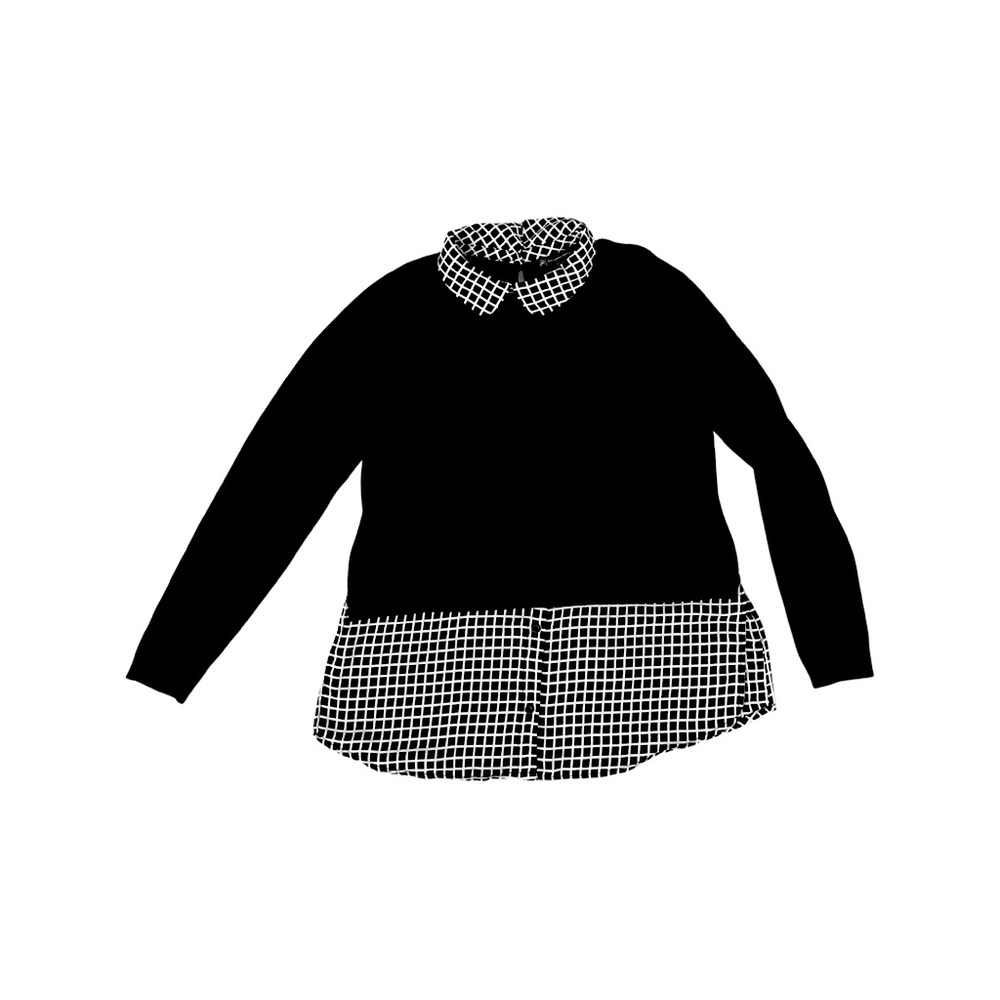 Adrianna Papell Textured Knit Twofer Sweater Top Size M